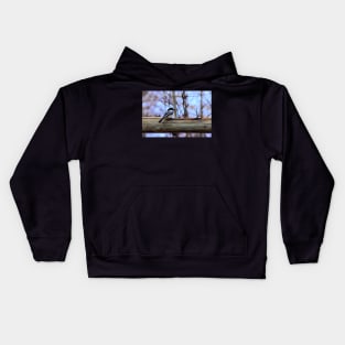 On the fence illustration. Kids Hoodie